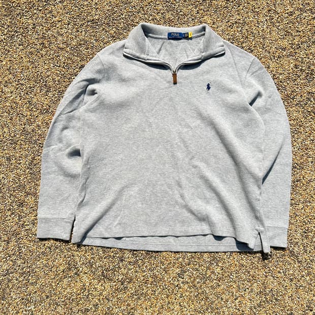 폴로(POLO RalphLauren)그레이 반집업 니트