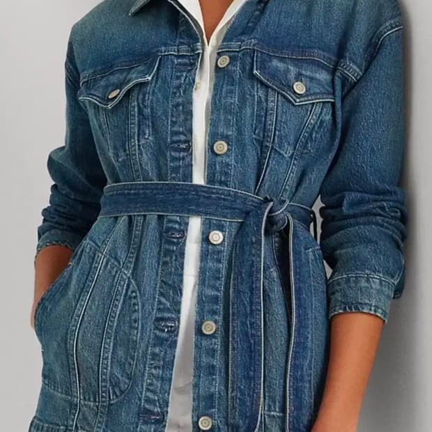 (XXS)랄프로렌 벨트 데님 필트 청자켓