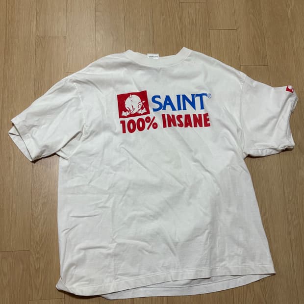 [XL]세인트 마이클 인세인 숏슬리브 티셔츠 화이트 