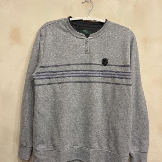 일본 빈티지 회색 반집업 맨투맨