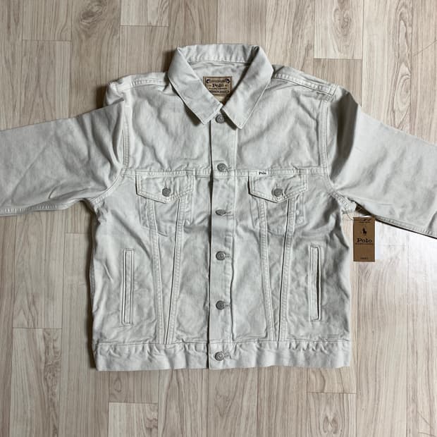 폴로 가먼트다이 트럭커자켓 아이보리 L 새상품