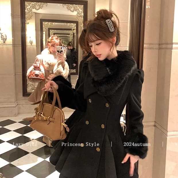 Lady DiDi 햅번블랙 더블버튼 하프 드레스코트