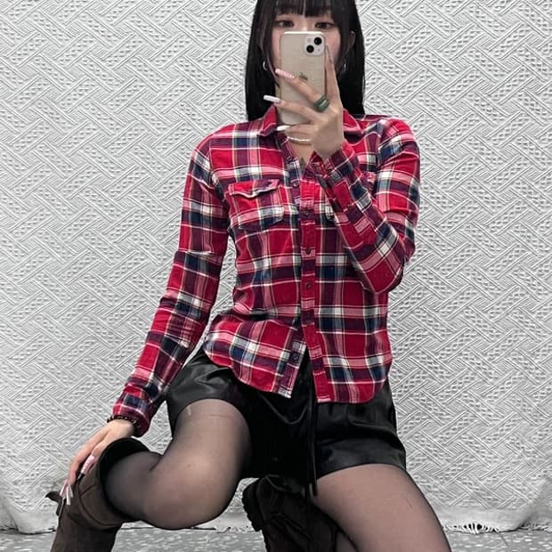 아베크롬비 컨트리 웨스턴 빈티지 캐주얼 체크 셔츠 XS C13383