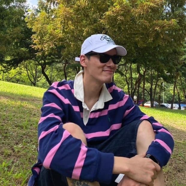 폴로 럭비티 핑크네이비 스트라이프