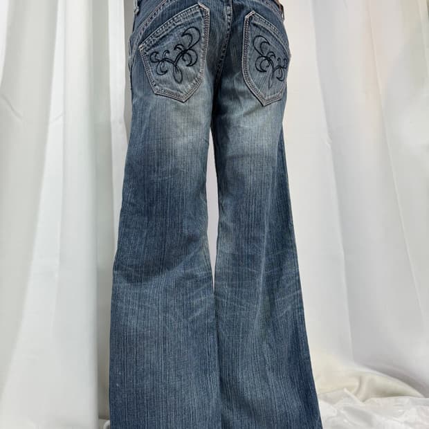 printing denim pants