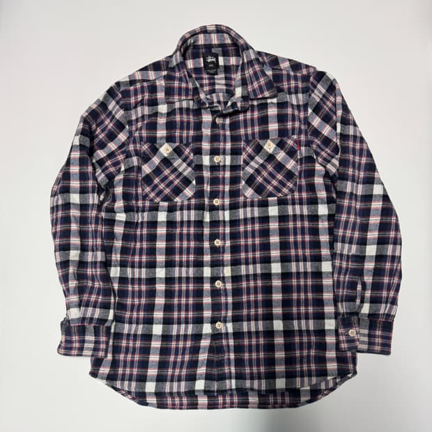 스투시 올드스쿨 빈티지 체크셔츠 L