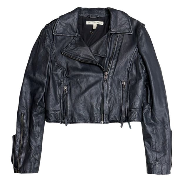 Twenty & Twelve 100% 램스킨 크롭 가죽 자켓 38