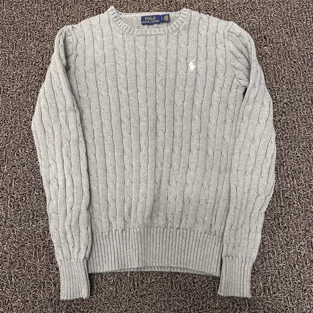 POLO 폴로 랄프로렌 꽈배기 케이블 여성 니트 그레이 S