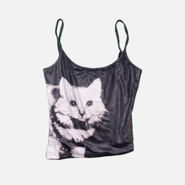 Vintage cat graphic sleeveless