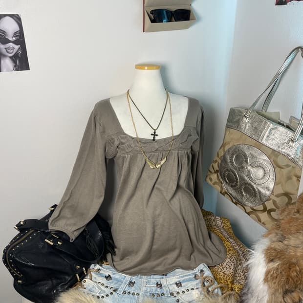 빈티지 베이비돌핏 꽈배기 니트