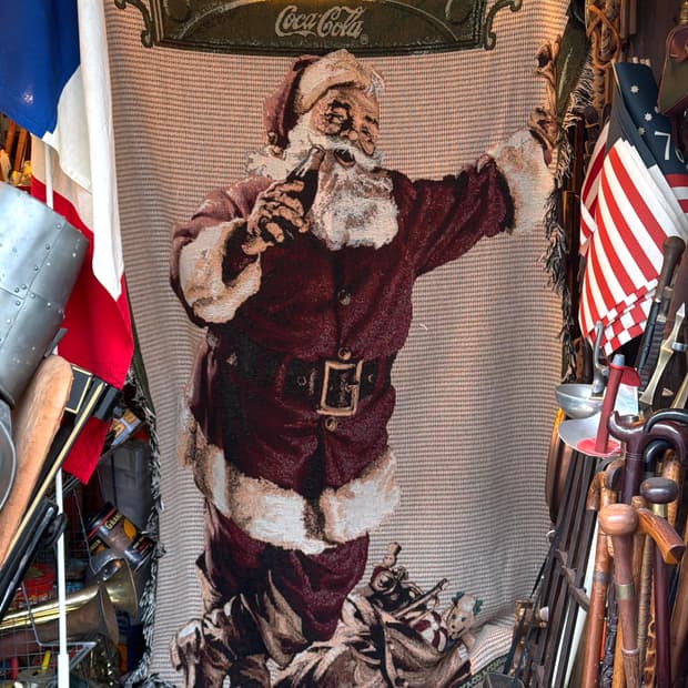 빈티지 소품 코카콜라 산타 블랭킷