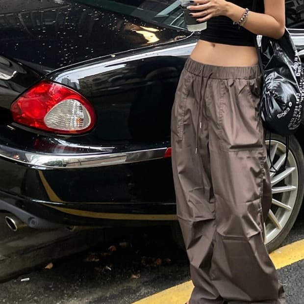 실키 나일론 스트링 팬츠 새상품