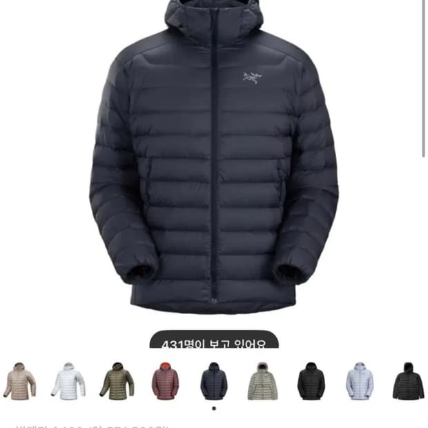 아크테릭스 세륨 후디 블랙사파이어 M