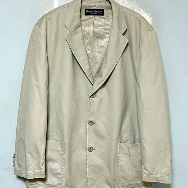 입생로랑 남자 블레이저 코튼 3버튼 캐주얼 춘추 솔리드 L 100-105