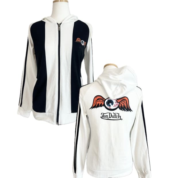 Von dutch 본더치 00's 배색 후드집업 갸루 y2k 펑크 괴짜
