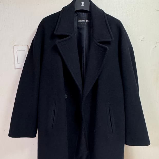 COMING STEP 네이비 오버핏 코트