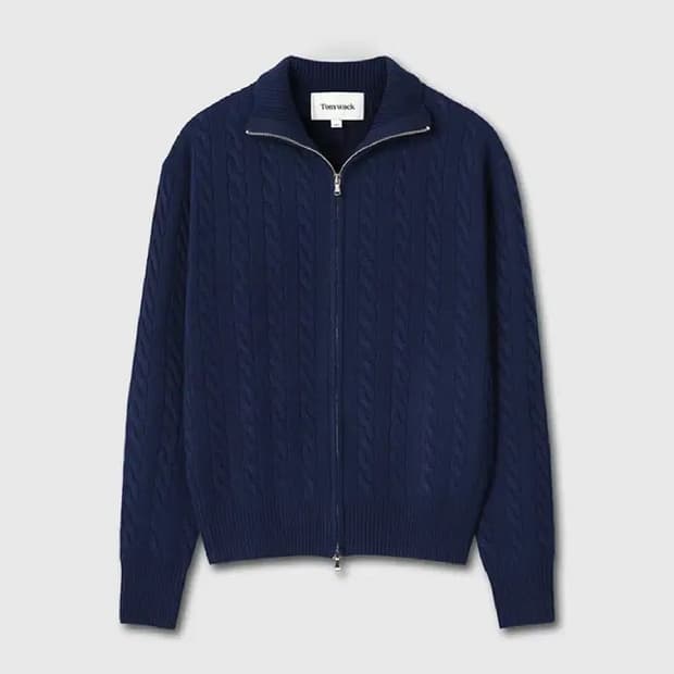 토니웩 케이블 니트 집업 L