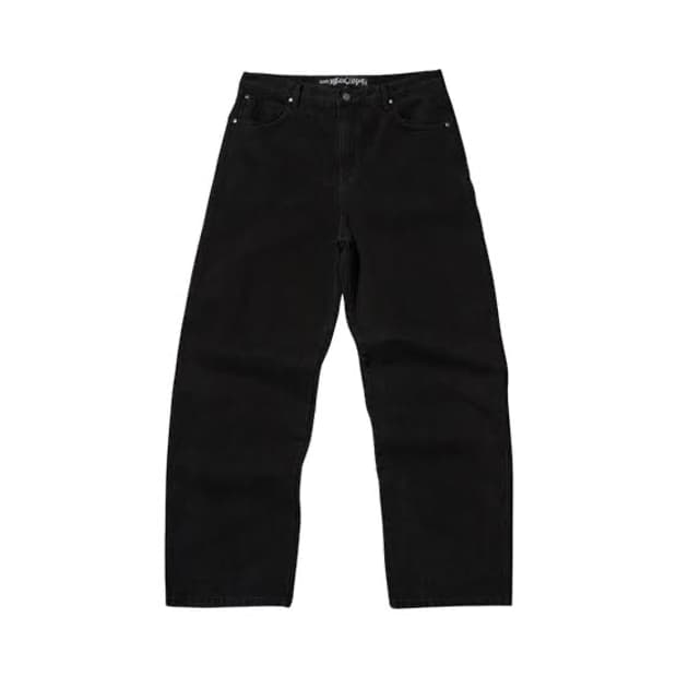 스웨이드 배기 데님 L