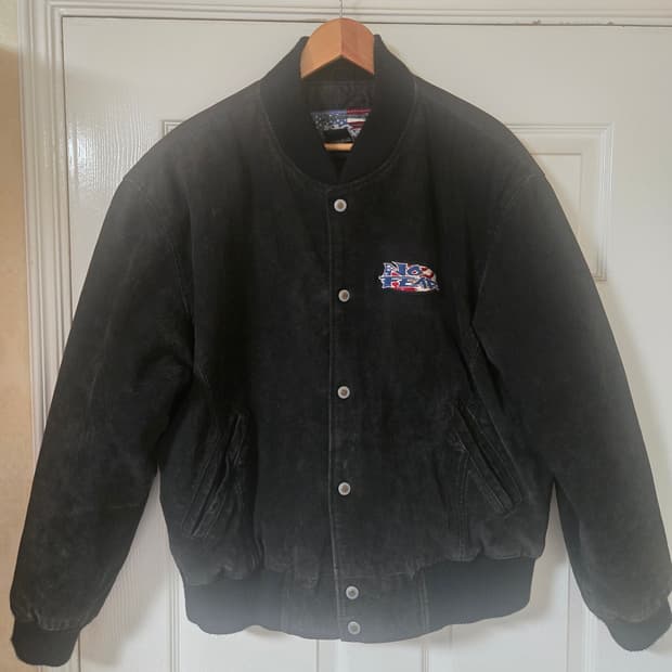 90s No fear leather jacket [L]