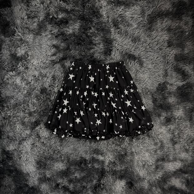 갸루 스타 패턴 캉캉 숏스커트