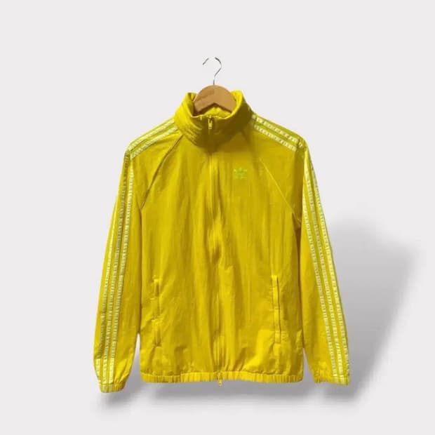 아디다스 옐로우 파이어버드 윈드브레이커 S