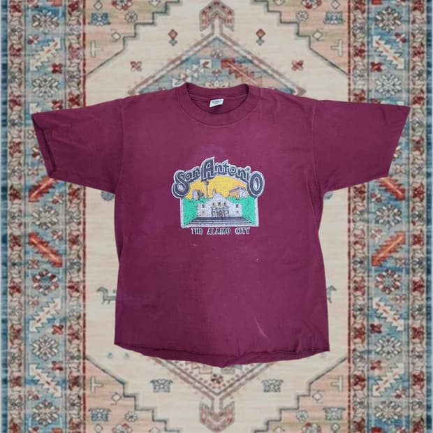 90s USA 산안토니오 빈티지 그래픽 티셔츠 (L)