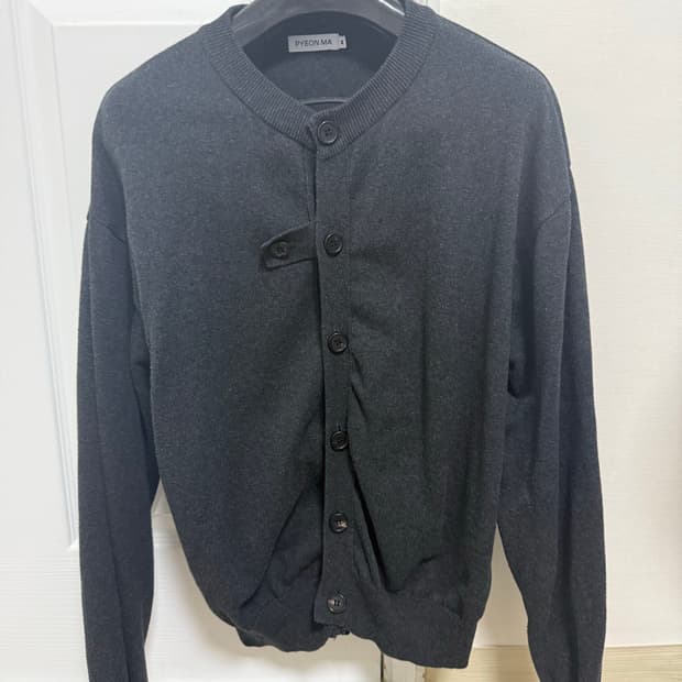 편마 코튼 라운드넥 비조 가디건