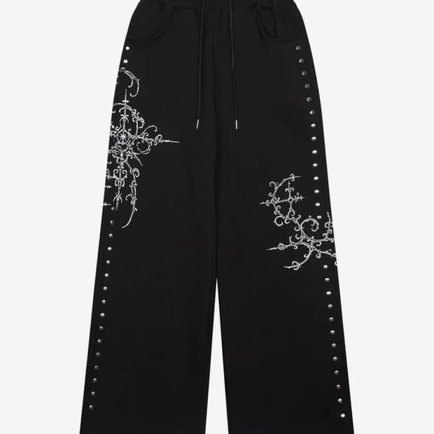 러브이즈트루 GT PRINTED TRANING PANTS(BLACK)