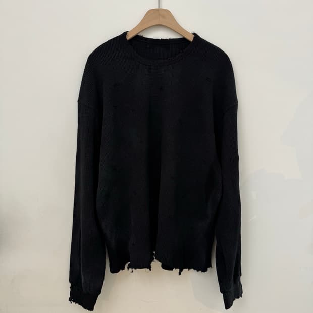 빈티지 와플 긴팔