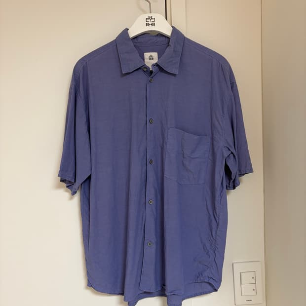 폴리테루 텐코 반팔 셔츠 다이드 블루