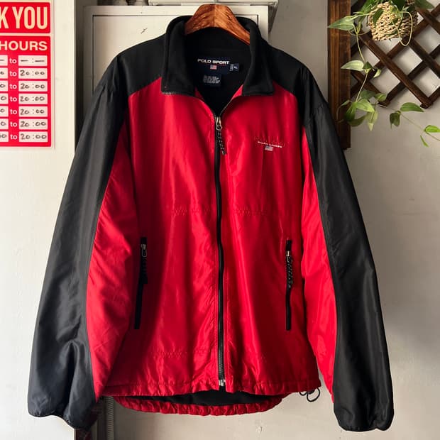 [XL]90's 폴로스포츠 USA 나일론 플리스 웜업 자켓