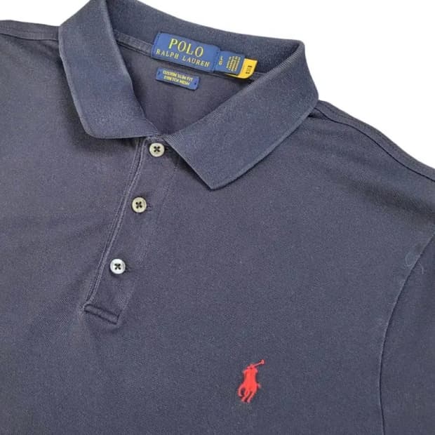 폴로 랄프로렌 네이비 카라티 L 커스텀 슬림핏