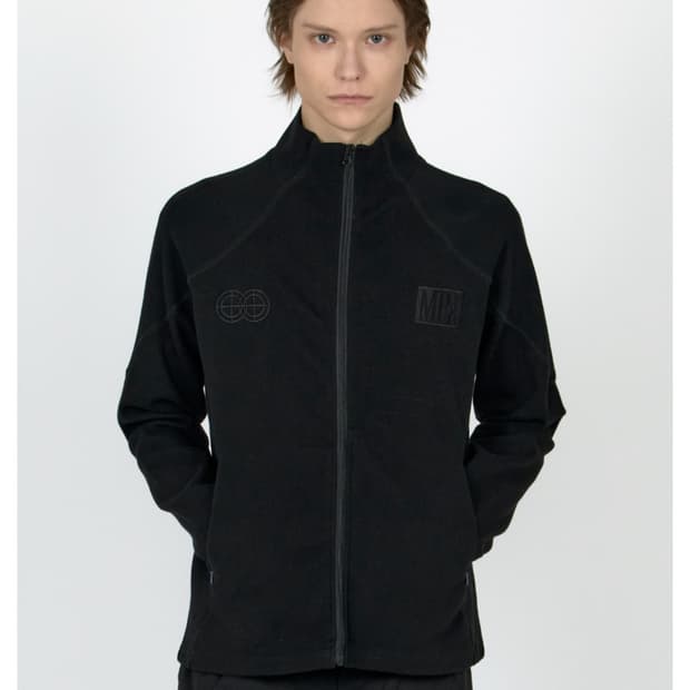 플라스틱 프로덕트 집업 블랙 MPa RIBBED ZIP JACKET