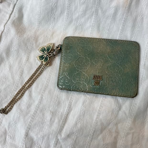 빈티지 엔틱 안나수이 에나멜 나비 민트지갑
