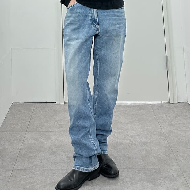 Wrangler brown leather tap denim washing