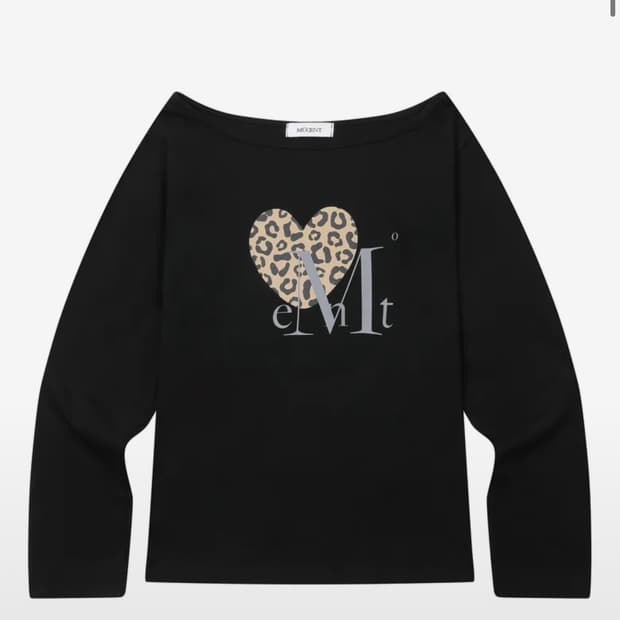 무센트 시에라 호피 하트 원 숄더 긴팔 티