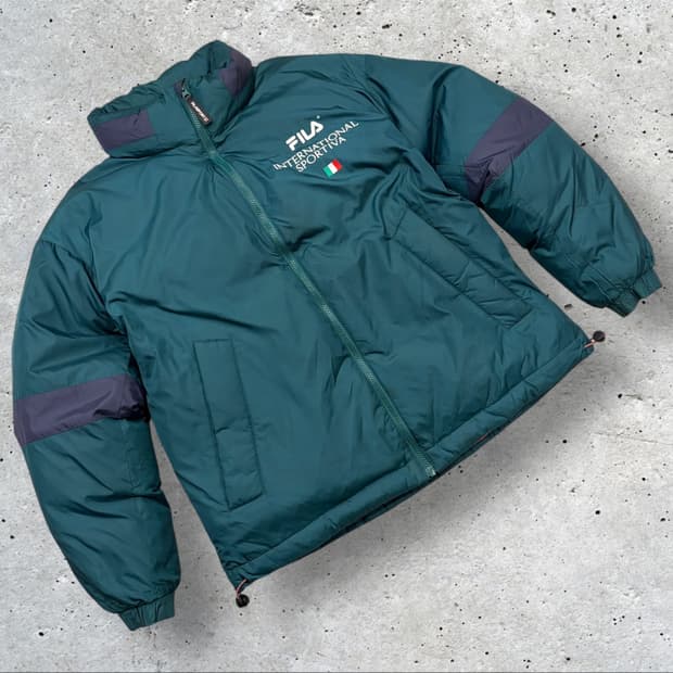 [100] 휠라 인터네셔널 FILA 패딩 점퍼 그린색 C87