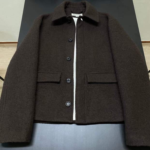 자라 nanushka 크롭 울 자켓 다크브라운 나누시카