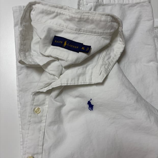 Polo 폴로 랄프로렌 화이트 코튼 셔츠 XL