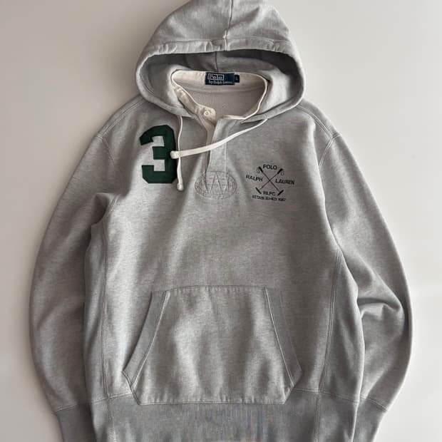 폴로 랄프로렌 그레이 헨리 후드티 L