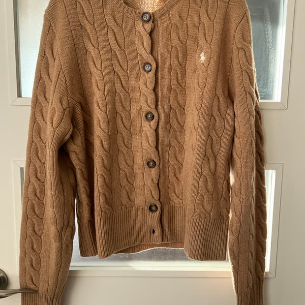 폴로 랄프로렌 여성 울 캐시미어 케이블 가디건 XL