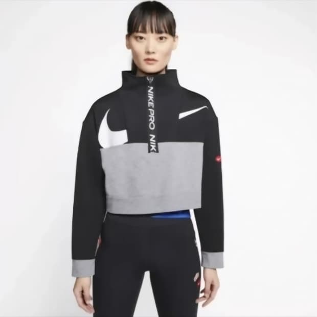 나이키 프로 크롭 하프집업 자켓