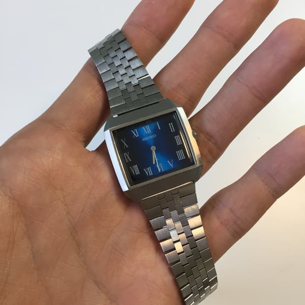 70s seiko chariot blue roman index