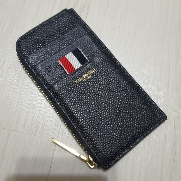 정품 톰브라운 블랙 레더 카드지갑
