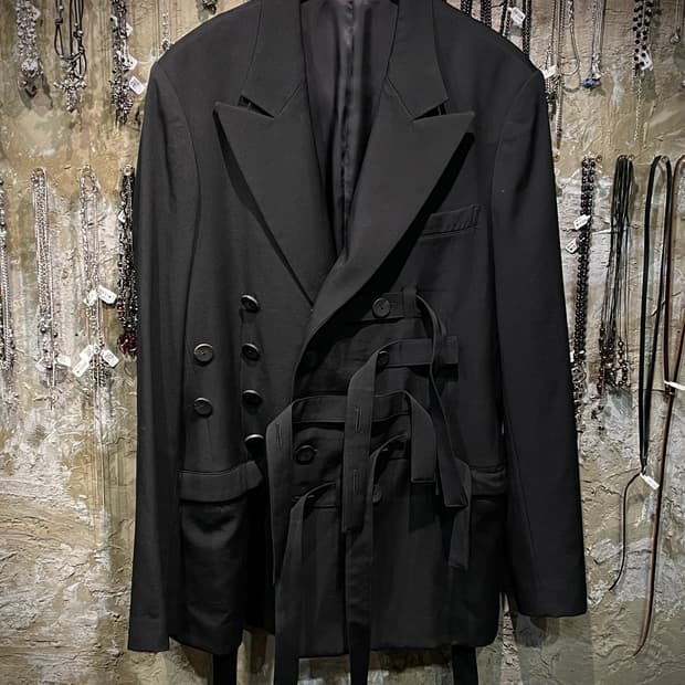 Yohji yamamoto Twill belted pick jacket