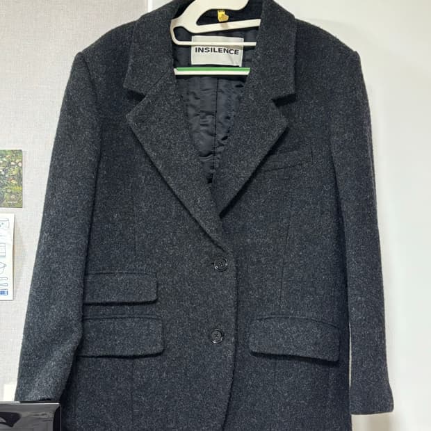 인사일런스 우먼 윈터 오버사이즈 하프 자켓 차콜 S