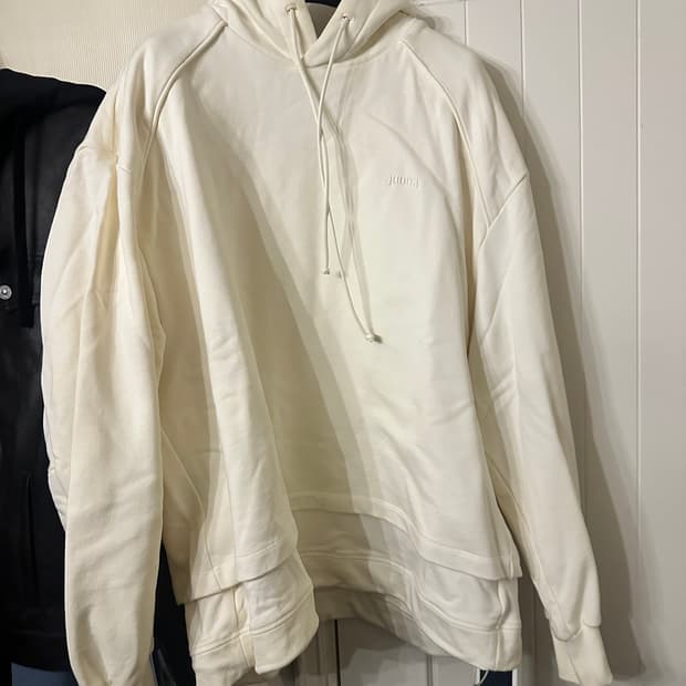 준지 크림 이중 레이어드 후드