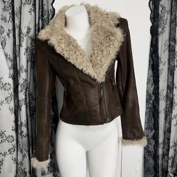 Brown shearling jacket