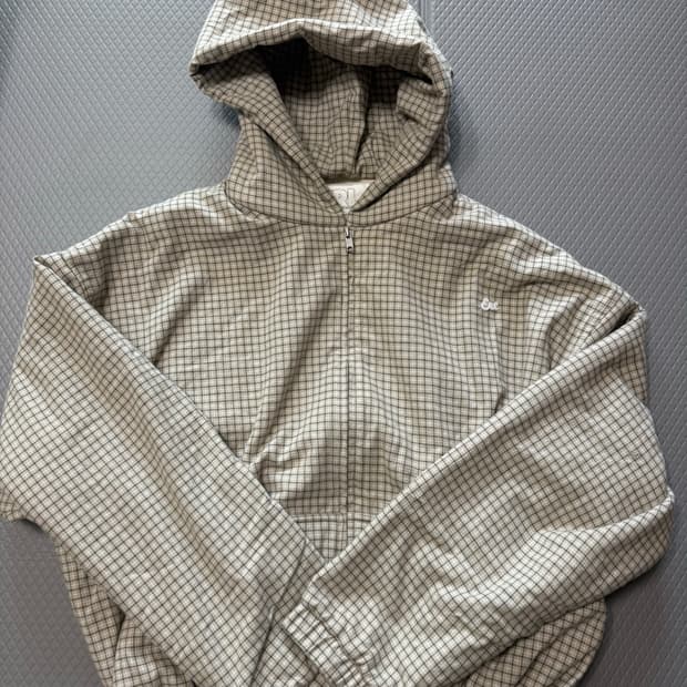 (L) ERL 패디드 체크 후드 집업