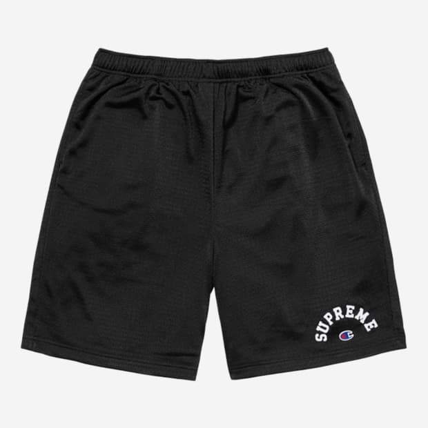 슈프림 x 챔피온 메쉬 쇼츠 블랙 - 24SS m size